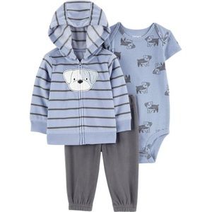 Carter's Baby Boy 3-Piece Set Size - Blue Dog Size 12 Months New Without Tags